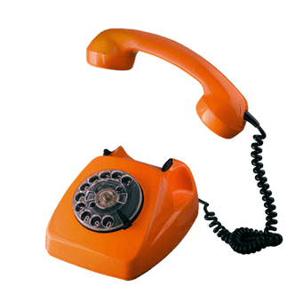 Orange retro rotary phone