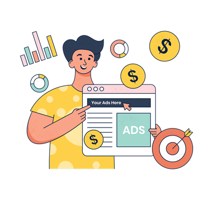 Paid advertising illustration