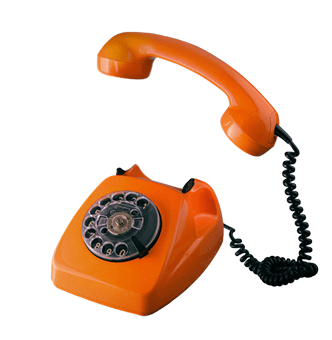 Orange retro rotary phone